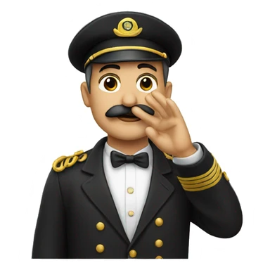 man with moustache saluting sticker