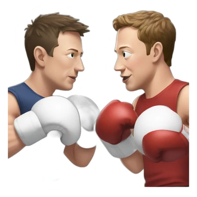 elon musk and mark zuckerberg boxing sticker