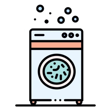 washing machine with bubbles sticker