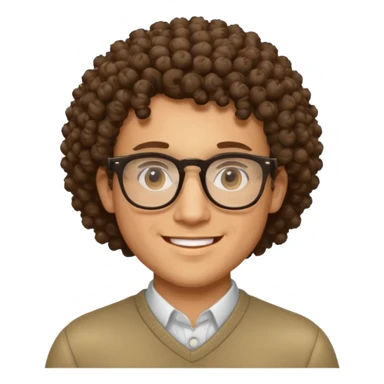 curly haired lightskin man with glasses  sticker