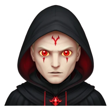 Evil, shadowie Male lord with Red glowing eyes and hood sticker