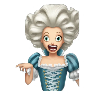 crazy eyes Marie Antoinette scream behind bars sticker
