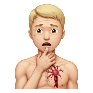 man choking himself sticker