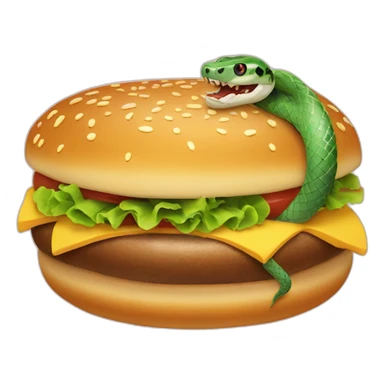 Snake-eat-hamburger sticker