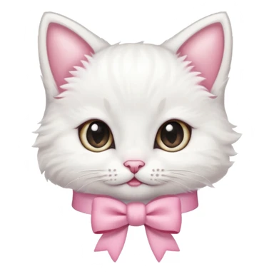 Uma gatinha branca com lacinho rosa sticker
