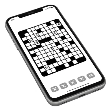 Black and White Crossword on smartphone display sticker