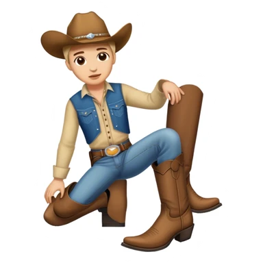 Person with cowboy boots on ground  sticker
