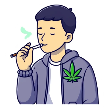 Smoking weed sticker