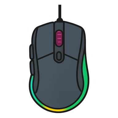 flat toon style gaming mouse sticker