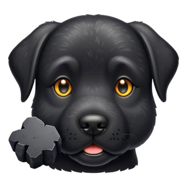 Black dog with a cole sticker