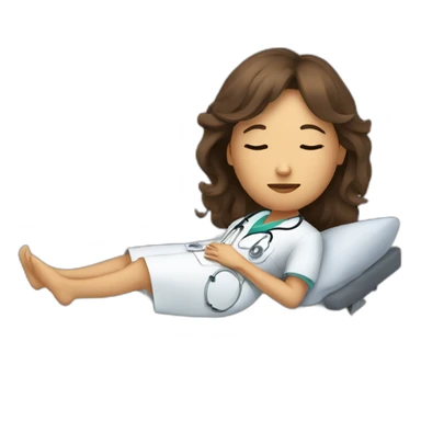 Médecin femme brune dormir sticker