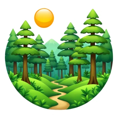 Abstract solarpunk clearing" an open space in a forest, light, spacious, minimal. sticker