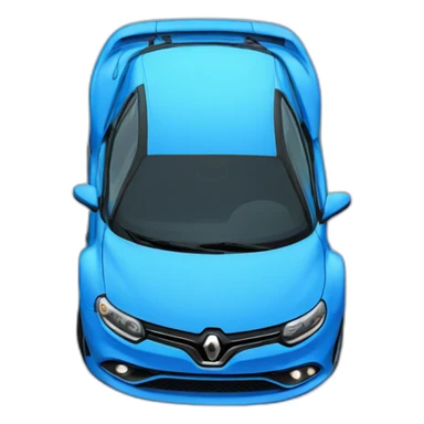 Drifting blue renault on its side sticker
