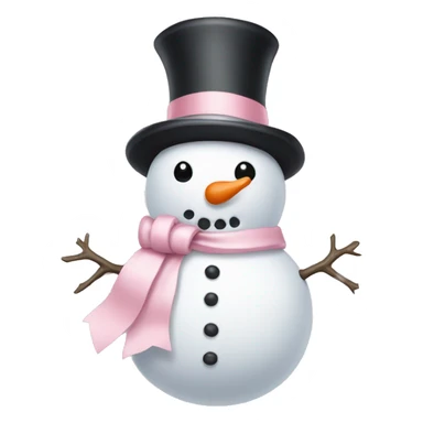 Snowman with a light pink bow sticker