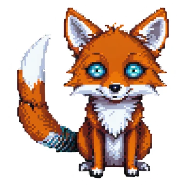 dizzy fox with spiral eyes sticker