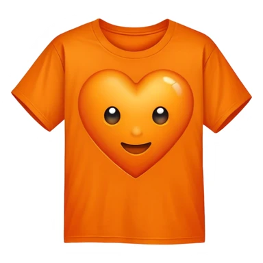 Large orange t with a large orange heart on a 30° angle from the T sticker