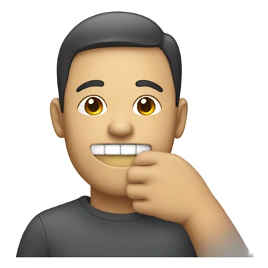 Hand over mouth smiled sticker