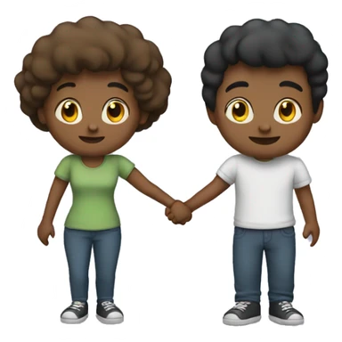 a girl and guy holding hands sticker
