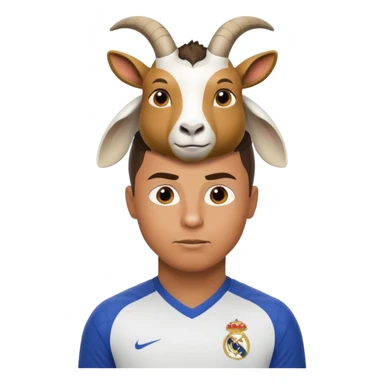 I want Ronaldo in Madrid and something over his head saying GOAT sticker