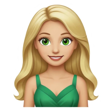 Fille cheuveux blond longt yeux vert  maquiller robe  Métisse chronique sticker