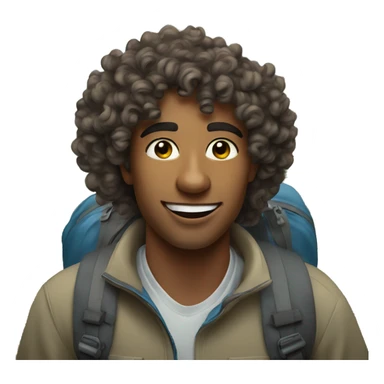 curly hair 20 year old hiking in smoky mountains sticker