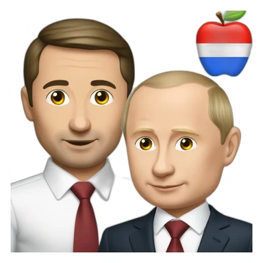 Zelensky and Putin ate a apple  sticker