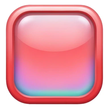 Iridescent pastel red square icon with soft round borders  sticker
