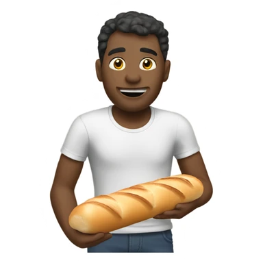 Pete eating a baguette  sticker