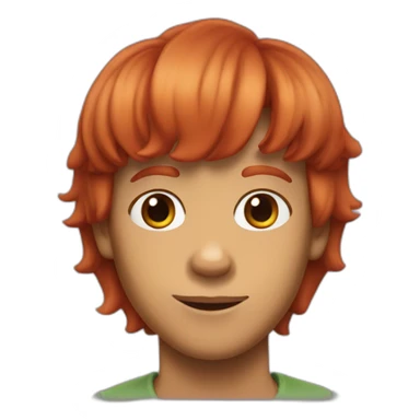 scooby doo with red hair and bangs sticker