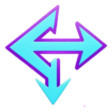 futuristic minimalistic glowing reload arrow symbol, purple and cyan energy glow, dark background, clean modern design, 1:1 aspect ratio, no face sticker