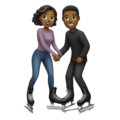 A couple skating on a skating rink sticker