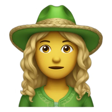 Cara llorando desconsolado con sombrero verde sticker