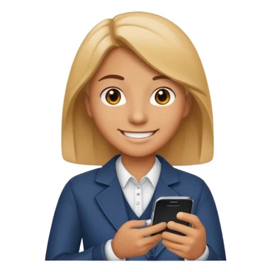 person holding a smartphone, entering information for online registration emoji sticker