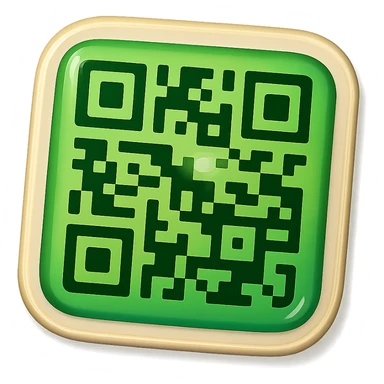 green qr code badge sticker