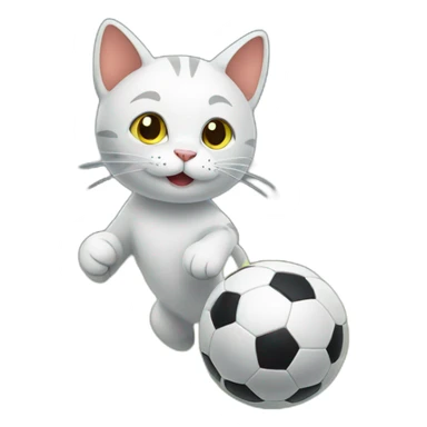 cat playing soccer sticker