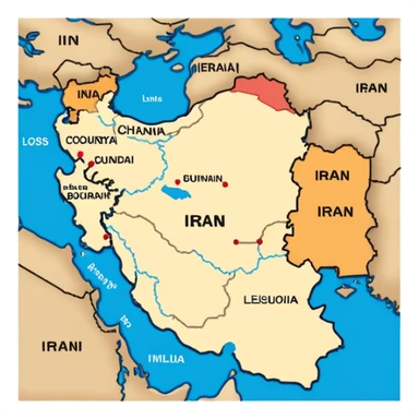 iran country map sticker