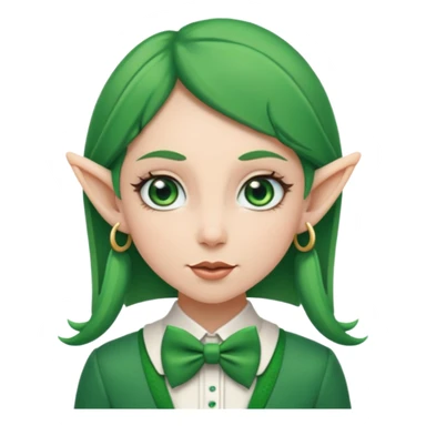 female elf with bow tie sticker