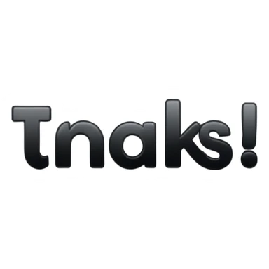 A word saying the word “thanks!” sticker