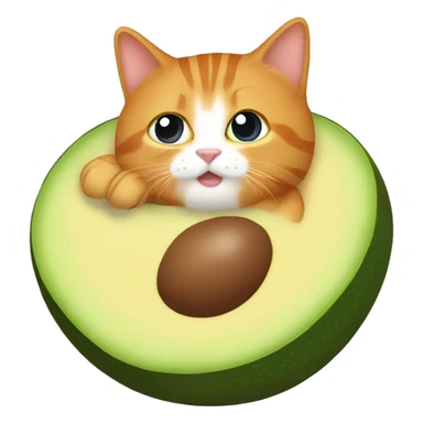 a cute ginger cat in an avocado onesie sticker
