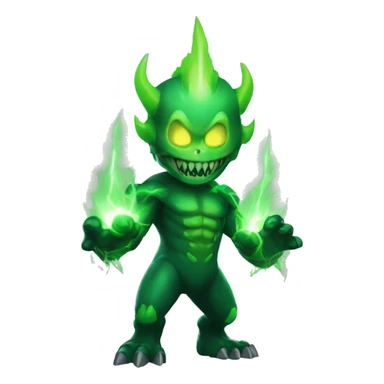 Kaiju No. 8 (2024) - Full body appearance, featuring green lightning and a skull face. sticker