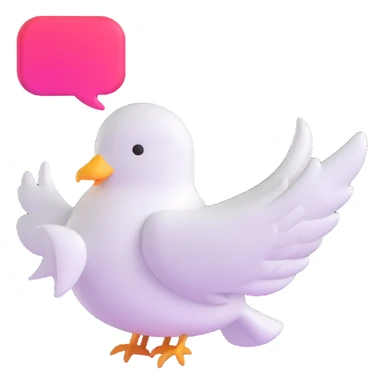 dove with a chat bubble, game-like setting sticker
