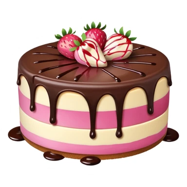 Pink Strawberry Cheesecake With Chocolate Syrup  sticker
