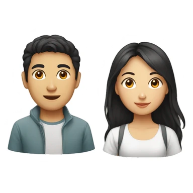 a young Vietnamese man and a young Tunisian woman sticker