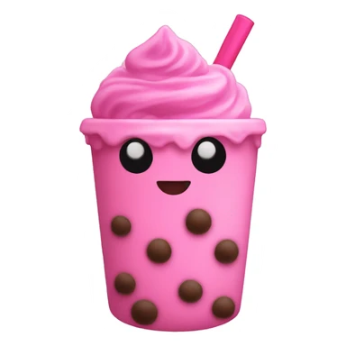 Pink boba sticker