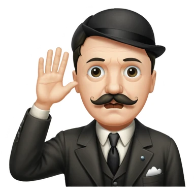 Adolf hitler with a Charlie Chaplin mustache throwing up CK sticker