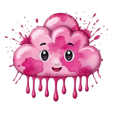 Realistic, watercolor, month February title splatter ìn pinks  sticker