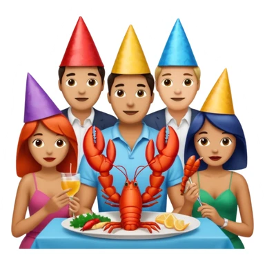 To many people eating lobster at a family party sticker