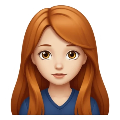 Cute girl with auburn very long hair caramel eye sticker
