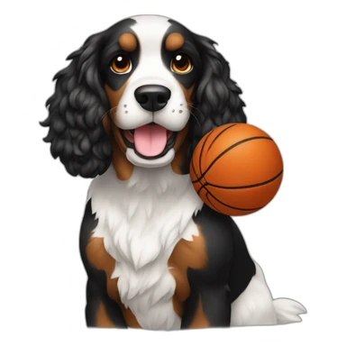 cocker fire black playing basketball sticker