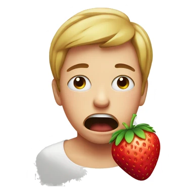 crying strawberry sticker